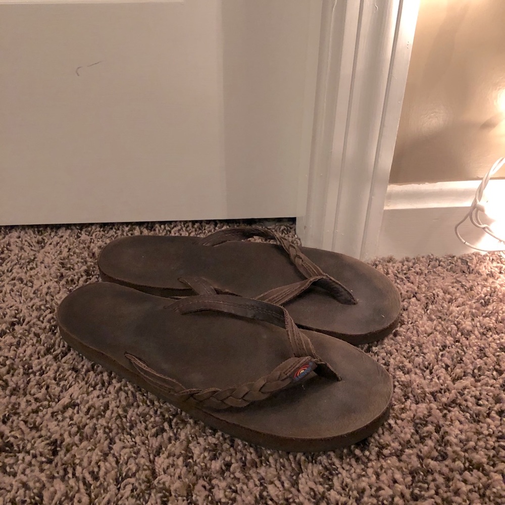 Rainbow Leather FlipFlops
